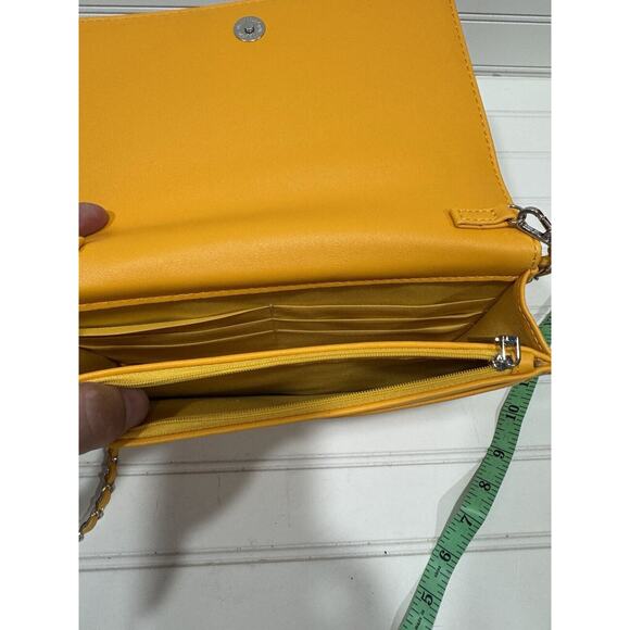 Studio Badgley Mischka Crossbody With Round Logo Vegan Leather Yellow - Picture 6 of 6